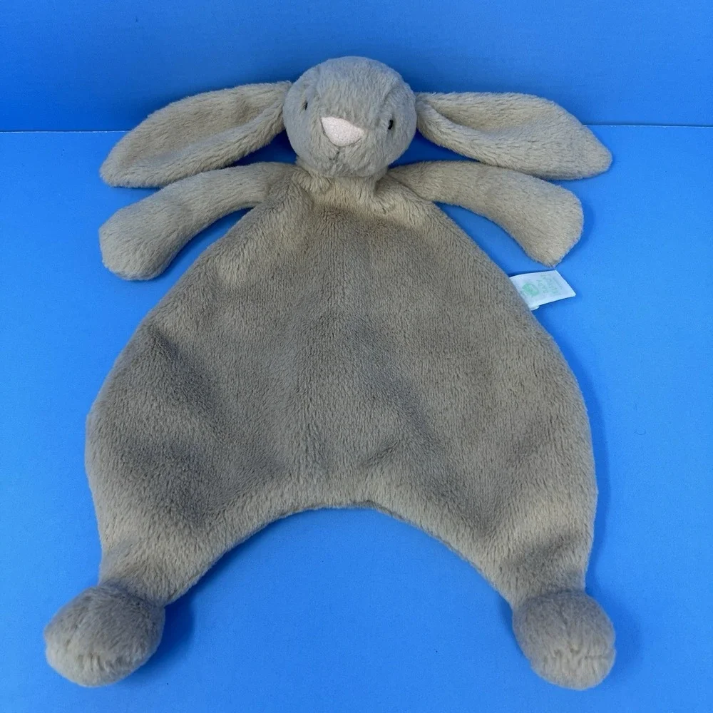 Jellycat Baby‎ Bunny Lovey Tan Plush Security Blanket Soft Stuffed Animal Toy